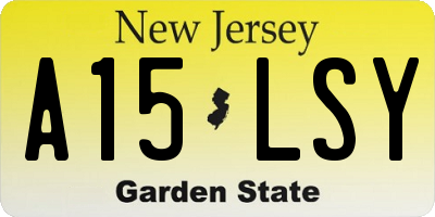 NJ license plate A15LSY
