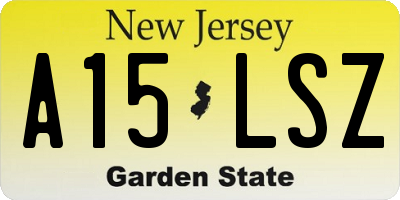 NJ license plate A15LSZ