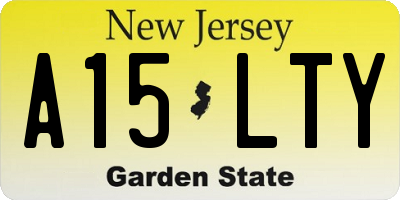 NJ license plate A15LTY