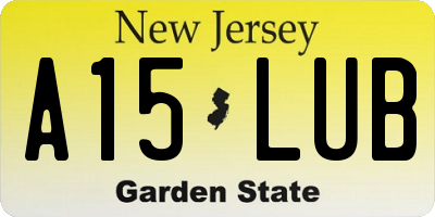NJ license plate A15LUB