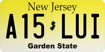 NJ license plate A15LUI