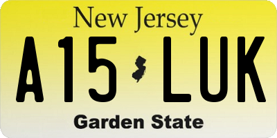 NJ license plate A15LUK