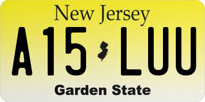 NJ license plate A15LUU