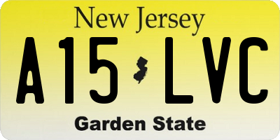 NJ license plate A15LVC