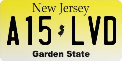 NJ license plate A15LVD