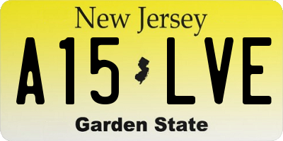 NJ license plate A15LVE