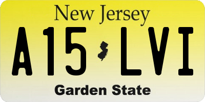 NJ license plate A15LVI