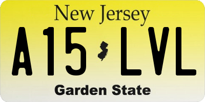 NJ license plate A15LVL
