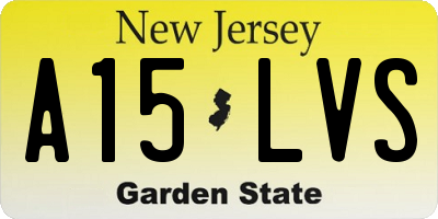 NJ license plate A15LVS