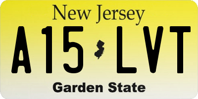 NJ license plate A15LVT