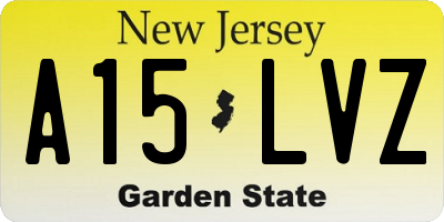 NJ license plate A15LVZ