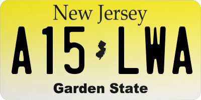 NJ license plate A15LWA