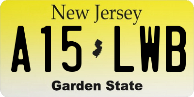 NJ license plate A15LWB