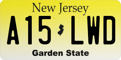 NJ license plate A15LWD