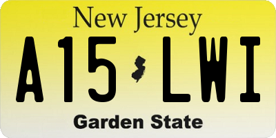 NJ license plate A15LWI