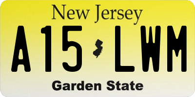 NJ license plate A15LWM
