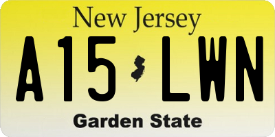 NJ license plate A15LWN