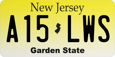 NJ license plate A15LWS