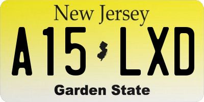 NJ license plate A15LXD