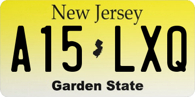NJ license plate A15LXQ
