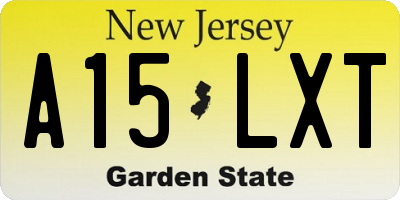 NJ license plate A15LXT