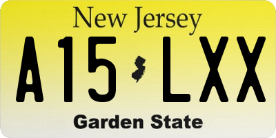 NJ license plate A15LXX