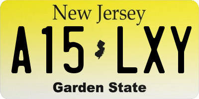 NJ license plate A15LXY
