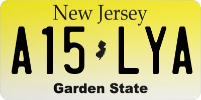 NJ license plate A15LYA