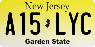NJ license plate A15LYC