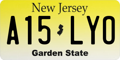 NJ license plate A15LYO