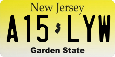 NJ license plate A15LYW