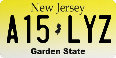 NJ license plate A15LYZ