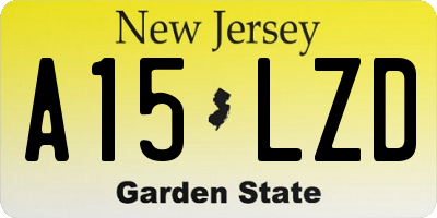 NJ license plate A15LZD