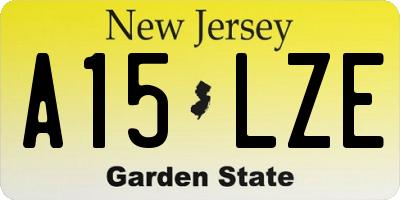 NJ license plate A15LZE