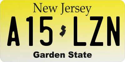NJ license plate A15LZN