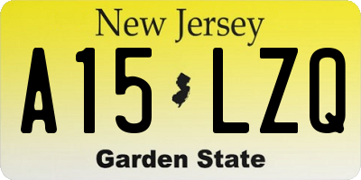 NJ license plate A15LZQ