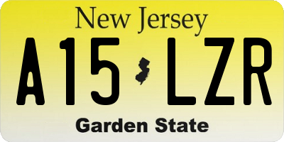NJ license plate A15LZR