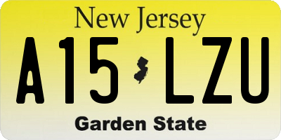 NJ license plate A15LZU