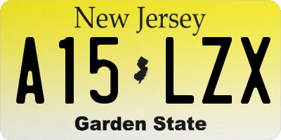 NJ license plate A15LZX
