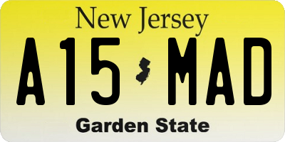 NJ license plate A15MAD