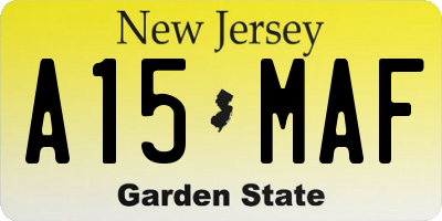 NJ license plate A15MAF