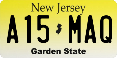 NJ license plate A15MAQ