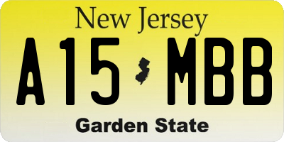 NJ license plate A15MBB