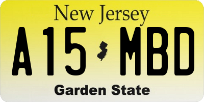 NJ license plate A15MBD