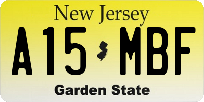 NJ license plate A15MBF