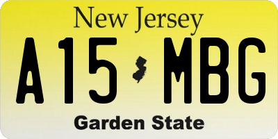 NJ license plate A15MBG