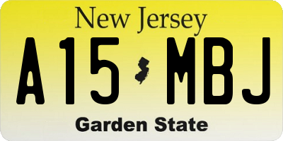 NJ license plate A15MBJ