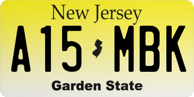 NJ license plate A15MBK