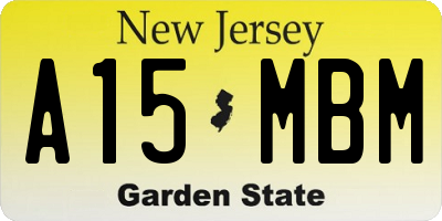 NJ license plate A15MBM