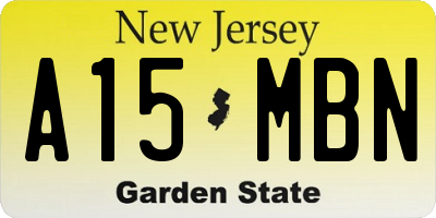 NJ license plate A15MBN